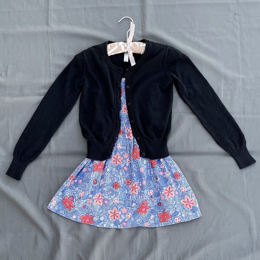 Mudd Flower Sundress & Cherokee Black Cardigan For Girls Size 8